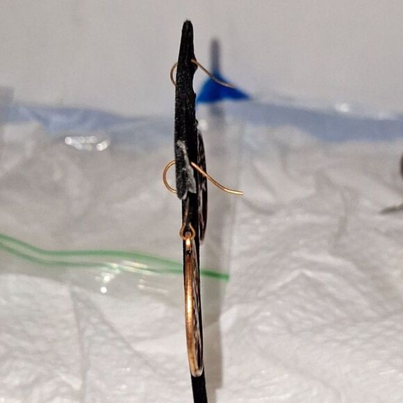 Tree of Life Dangle Drop Pierced Earrings Copper Colored Cultural Spiritual - Picture 3 of 6